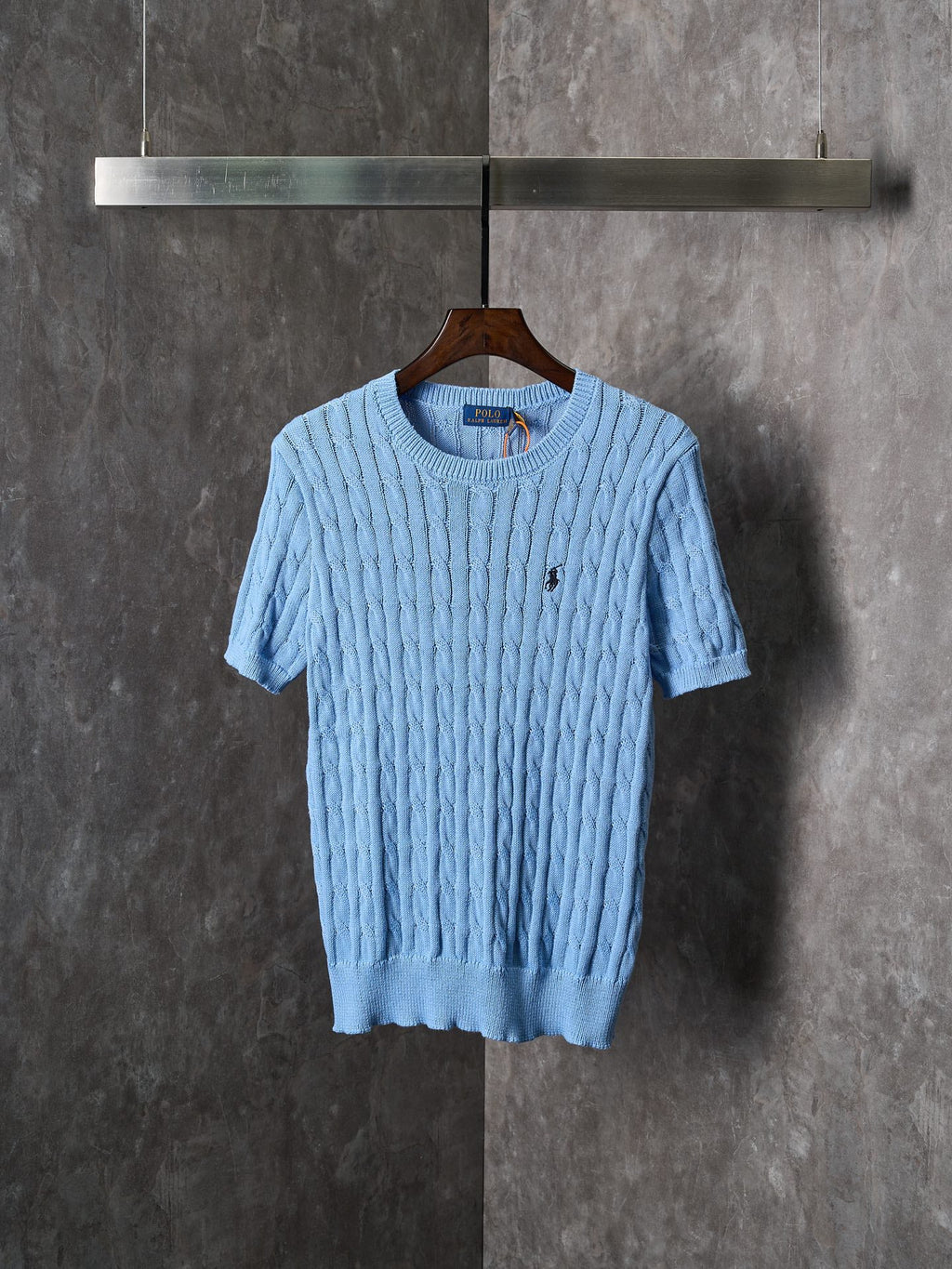 Ralph Lauren Men's Cable‑Knit Crew‑Neck Short‑Sleeve Sweater