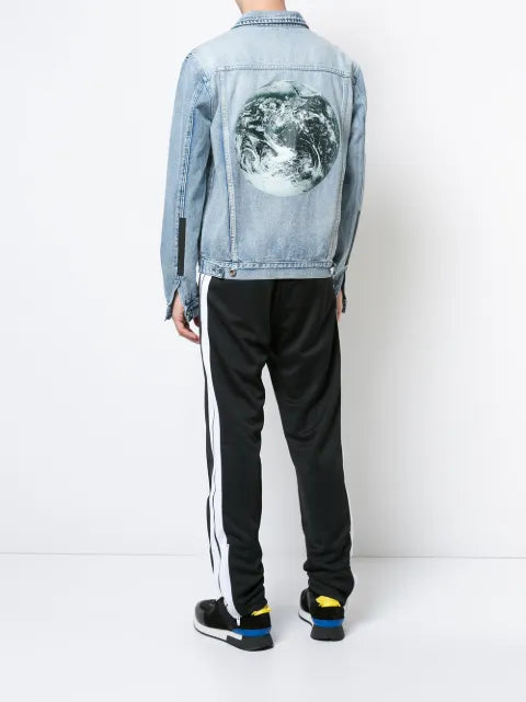 Geo Globe marble denim jacket