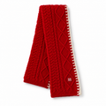 Miu Miu Style Cable-Knit Contrast Stitch Scarf