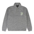 Grey Relaxed-Fit Polo Sweater