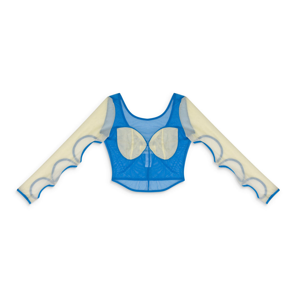 Blue Scalloped No Time Left Top