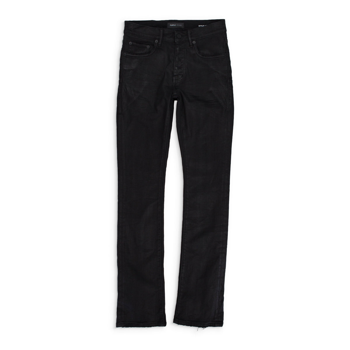 Black P004 Resin Flared Jeans
