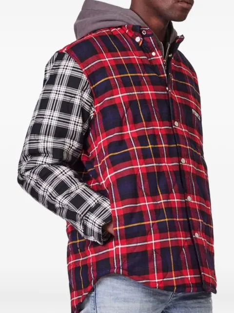 Purple Brand quilted plaid shirt jacket