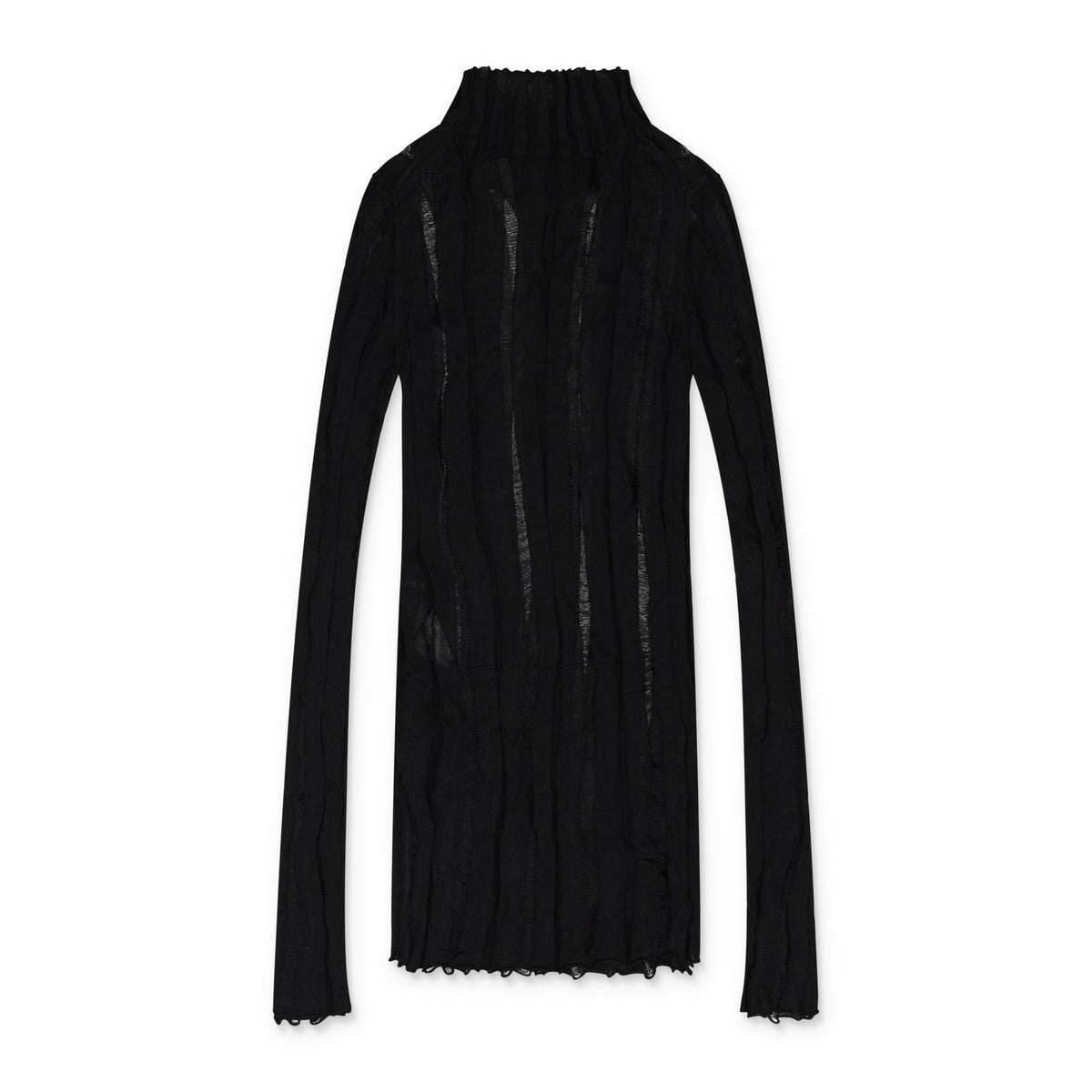 BLACK GRUNGE HIGH NECK TURTLENECK SWEATER