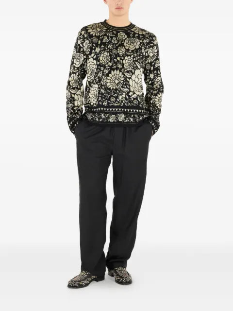 Roberto Cavalli floral-pattern wool sweater