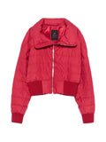 Moncler high collar embroidered logo coat