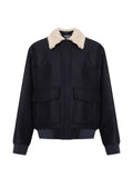 Balmain shearling-collar bomber jacket