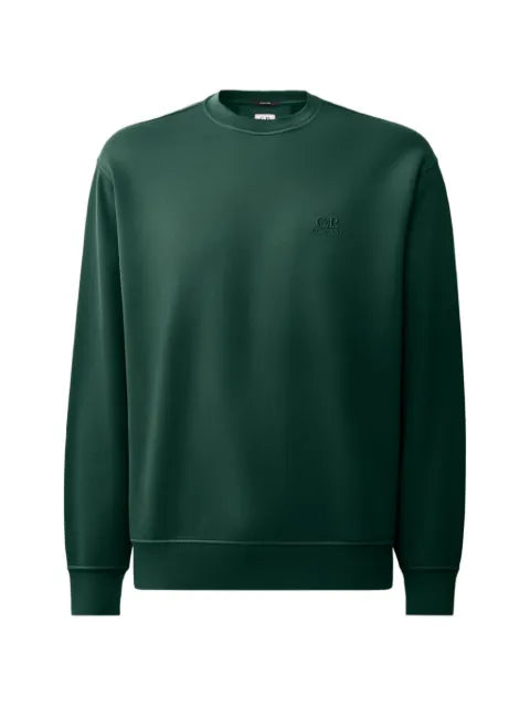 C.P. Company brushed and emerized diagonal fleece crewneck logo sweatshirt