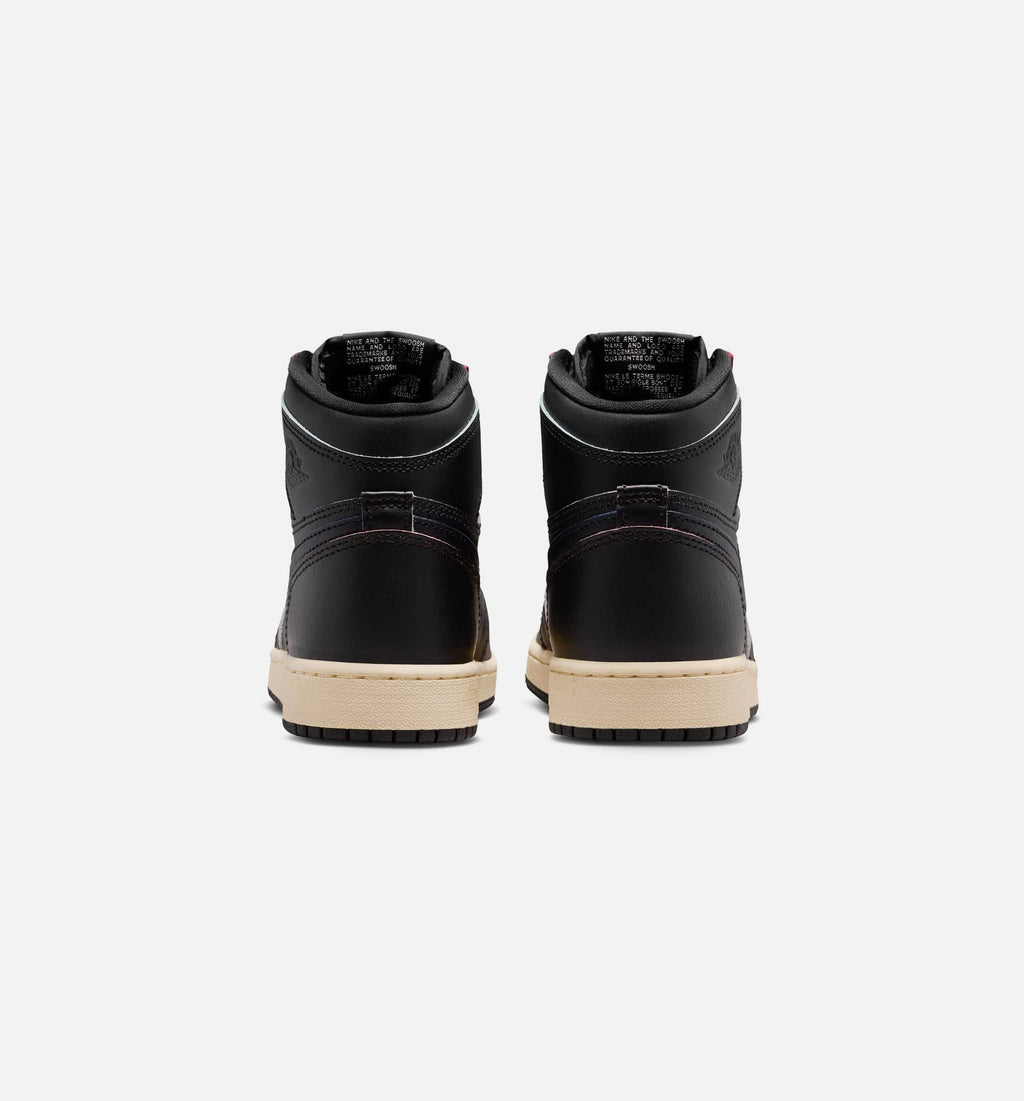 Air Jordan 1 Retro High OG Black and Muslin Grade School Lifestyle Shoe