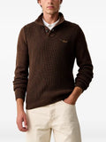 Aeronautica Militare ribbed-knit button-neck sweater