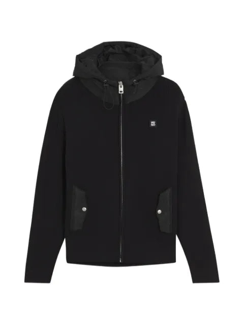 HUGO relaxed-fit hooded jacket with branded details