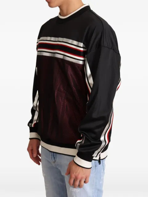 Dolce & Gabbana mesh-panelled striped sweatshirt