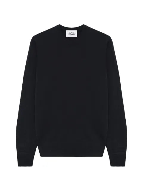 ALPHA STUDIO fine-knit crew-neck sweater