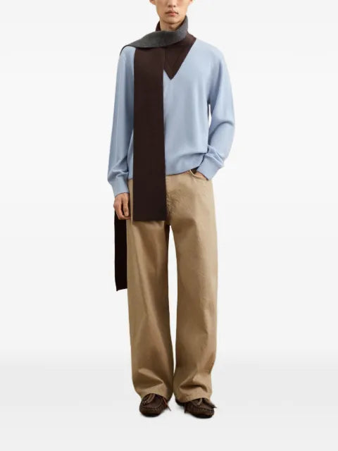 CROQUIS layered-effect scarf-detail sweater