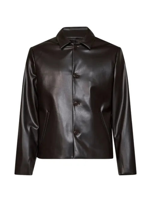 Costumein button-up faux-leather jacket