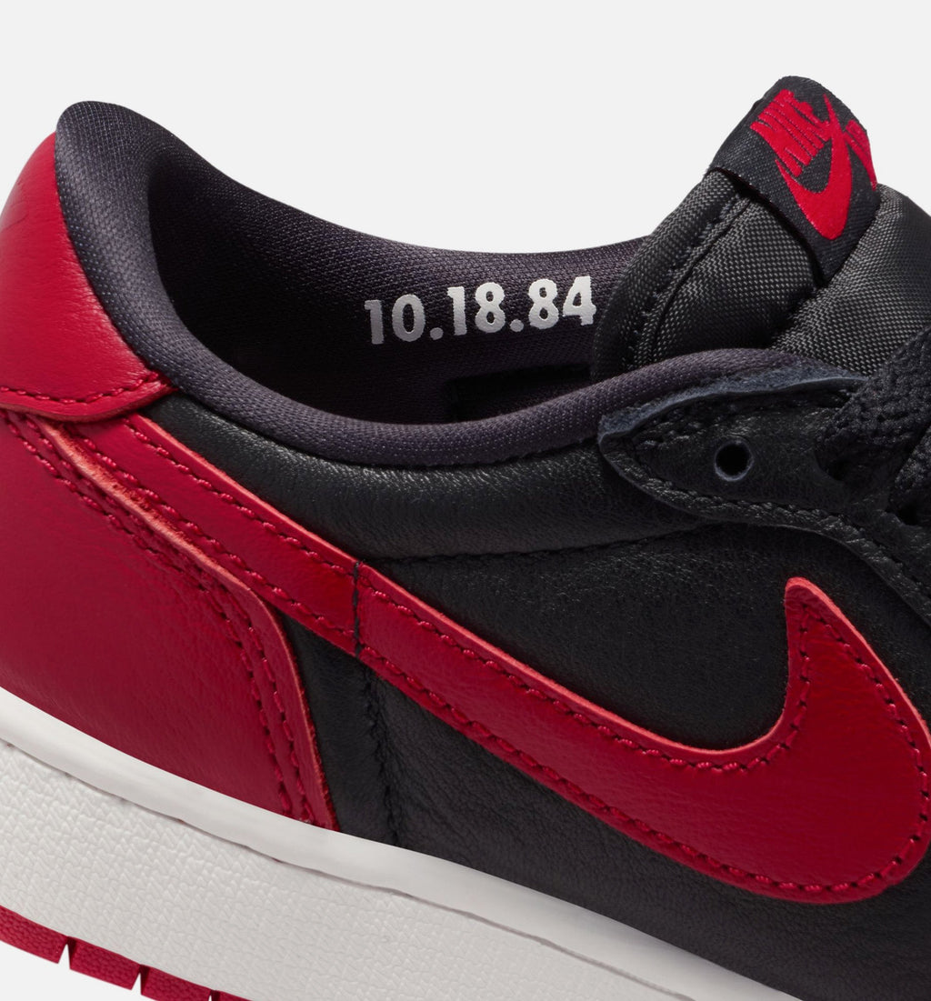 Air Jordan 1 Retro Low OG "Banned" Big Kids' Shoe – Black/Black/Varsity Red/Summit White