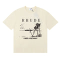 Rhude I Need A Getaway Beach Palm Tree Graphic Cream Oversized T‑Shirt