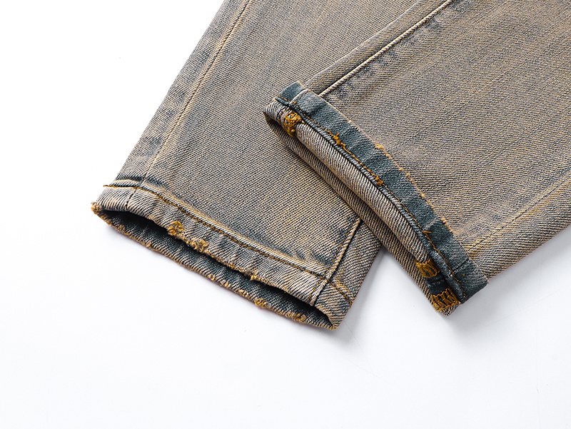 Purple Brand Light Blue Distressed Slim Tapered Jeans