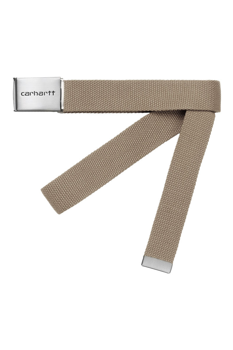 CARHARTT WIP CLIP BELT Chrome / Leather