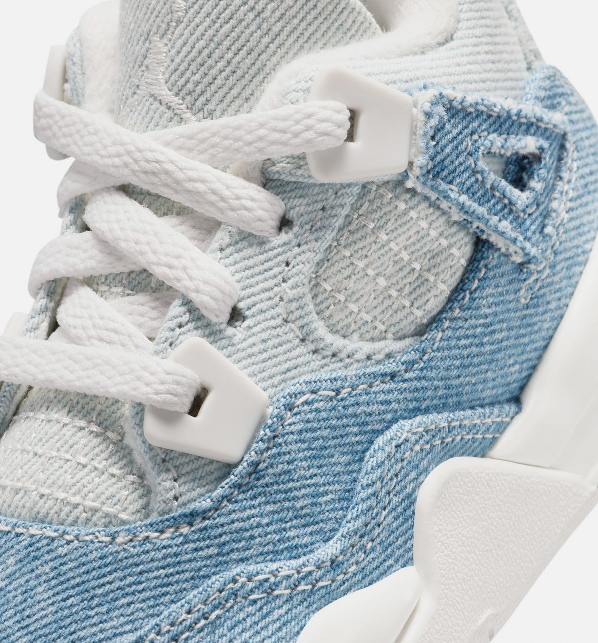 Air Jordan 4 Retro Worn Blue Infant & Toddler Lifestyle Shoes - Sail/Worn Blue/Metallic Gold