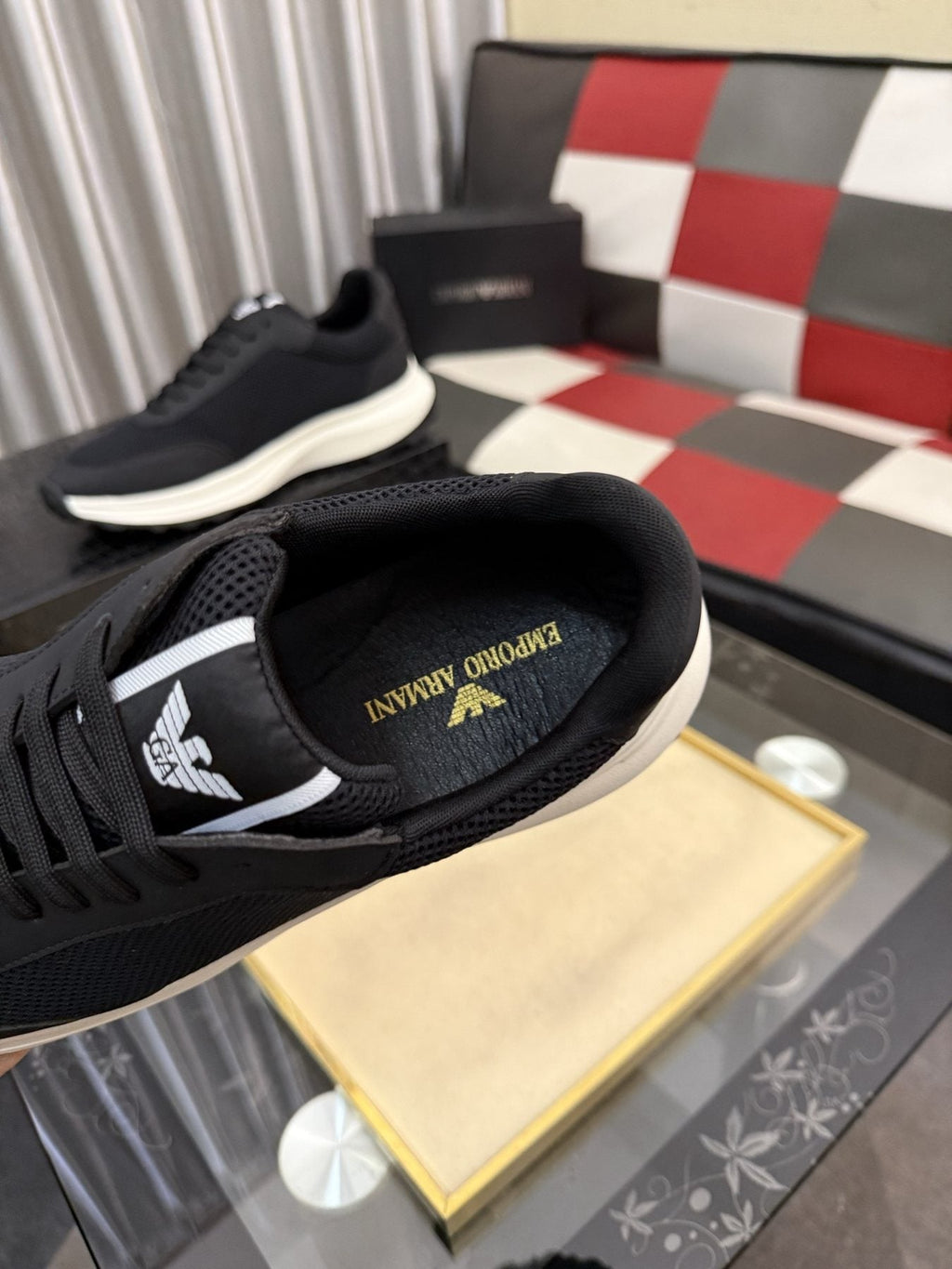 Emporio Armani Black Low-Top Sneakers