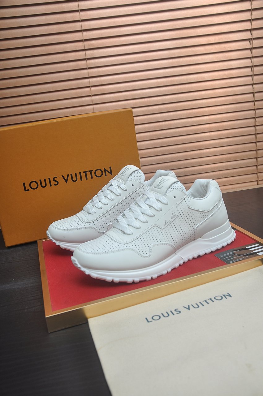 Louis Vuitton White Perforated Low-Top Sneakers