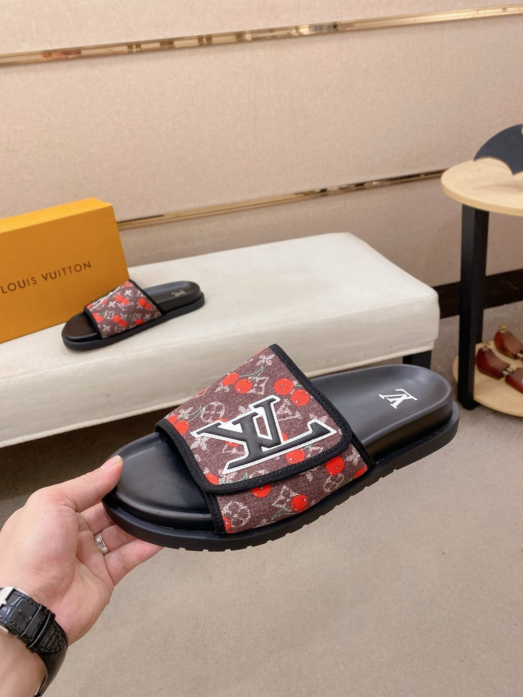 Louis Vuitton Graphic Print Slide Sandals