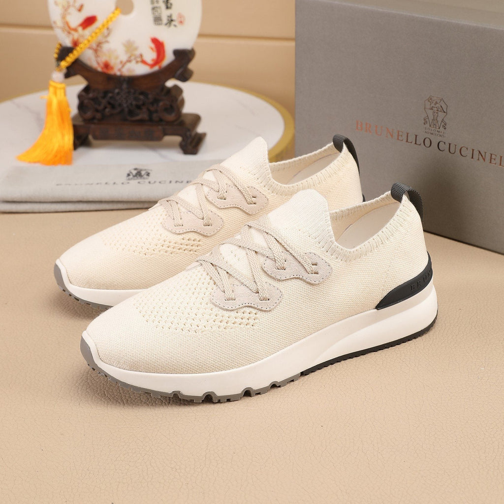 Brunello Cucinelli Knit Lace-Up Sneakers
