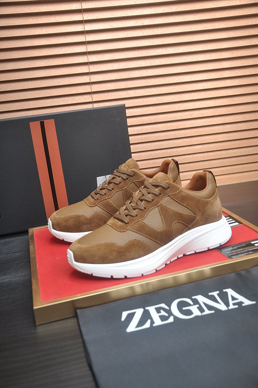 Zegna Men's Low-Top Panel Sneakers