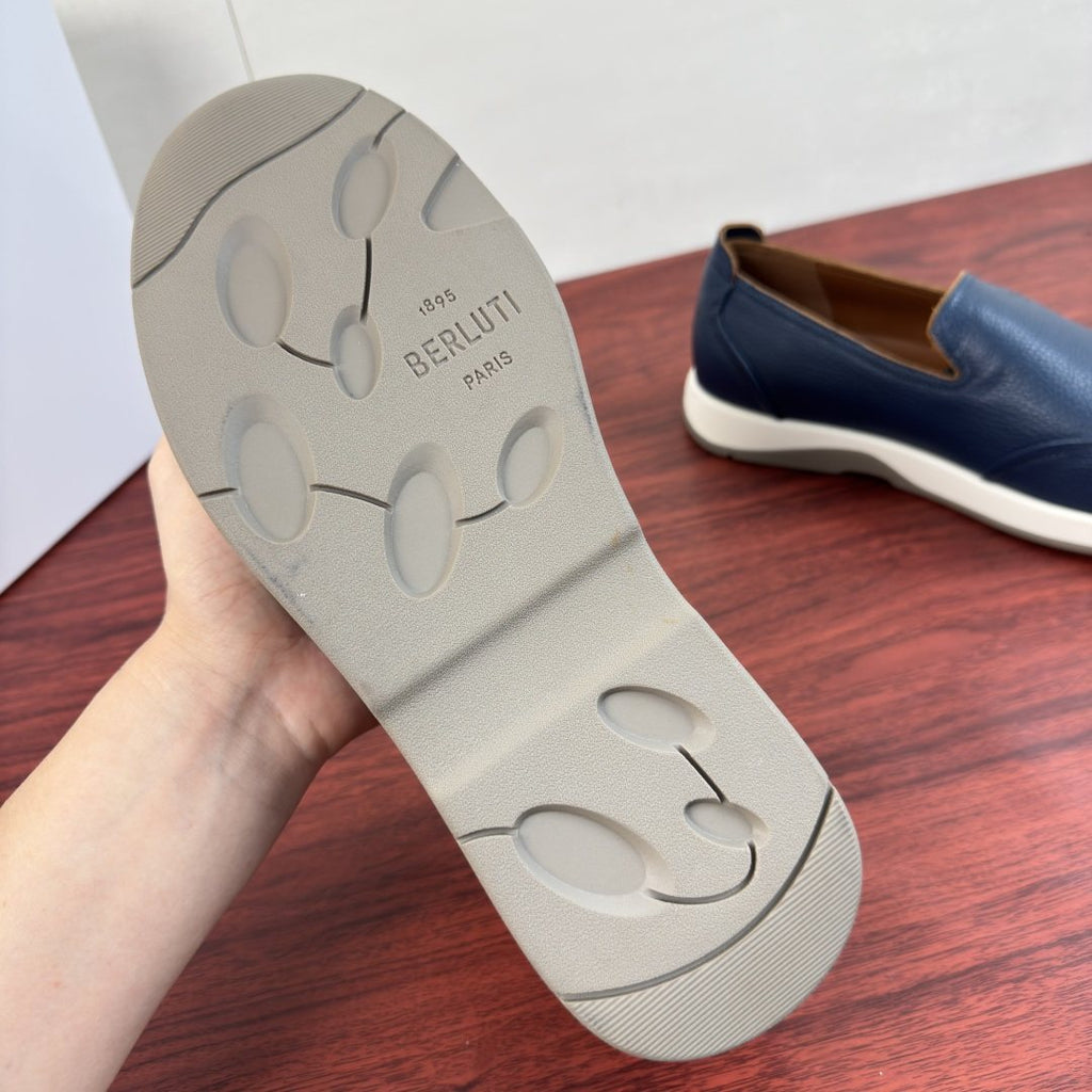 Berluti Pebbled Leather Slip-On Loafers