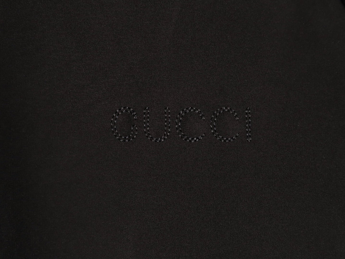 Gucci Lettering-Trim Hooded Zip Jacket - Black